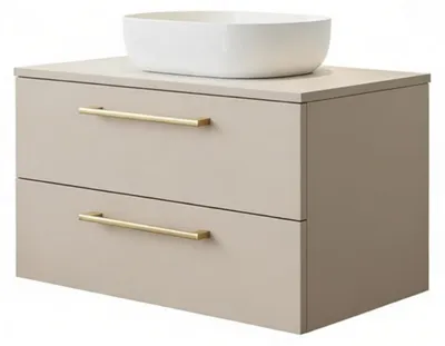 Produktbild von Waschtisch mit Unterschrank ONE 2 Schubladen Kaschmir 80x50x46 hängend Badezimmer Badezimmermöbel