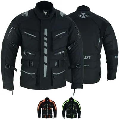 Produktbild von BULLDT Motorradjacke Cordura Textilien Jacke Bikerjacke BLD325J, Größe:52/L, Farbe:Schwarz