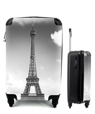 Produktbild von MuchoWow® Koffer Handgepäck Trolley Rollkoffer Kleine Reisekoffer mit 4 Rollen - Der Eiffelturm zwischen den Wolken - Cabin Size < 55x40x23 cm & 55x40x20 cm - Fotokoffer - Kabinenkoffer - Boardgepäck - Reise-Box - Reisekoffer - Reisegepäck - Koffer mit Bild - Trolley für Kinder