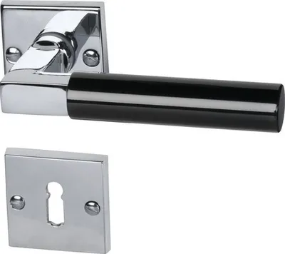Produktbild von Rosettengarnitur BB Aida Square Chrom/schwarz