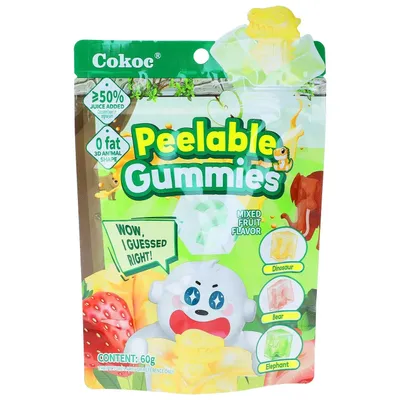 Produktbild von Cokoc | Peelable Gummies Mixed Fruit - 60g ➤ VPE = 50 Stück
