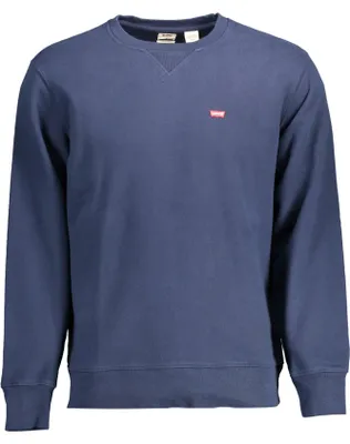 Produktbild von Trendiges Herren-Sweatshirt Blau: Langarm & Rundhals mit Logo