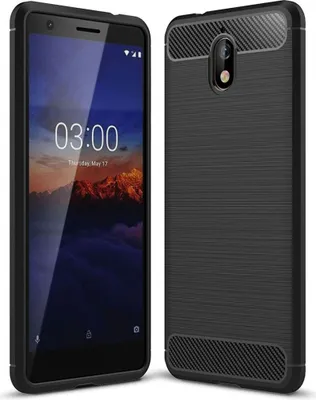 Produktbild von Nokia 3.1 Hülle Silikon Schwarz Carbon Optik Case TPU Handyhülle Bumper