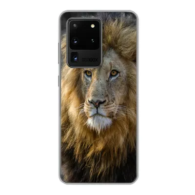 Produktbild von MuchoWow® Handyhülle Schutzhülle Hülle für Samsung Galaxy S20 Ultra Löwe - Porträt - Wild Silikon Softcase Handy Hülle - Karteninhaber