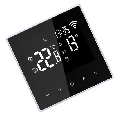 Zdjęcie produktu dla Inteligentny termostat Wi-Fi Cyfrowy regulator temperatury Sterowanie APP Cotygodniowa cyrkulacja Programowalne elektryczne ogrzewanie podłogowe z dużym ekranem LCD dla domu, szkoły, biura, hotelu 16A
