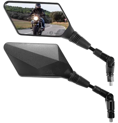 Image de Rétroviseur de moto,  E57, universel avec filetage M10, rétroviseur pour moto/scooter avec support, rétroviseur pour motos, scooters et cyclomoteurs