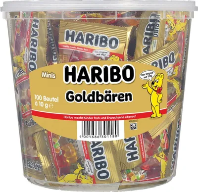 Immagine prodotto di Haribo 10542 Gomme alla frutta - mini orsetti d'oro, 100 mini sacchetti