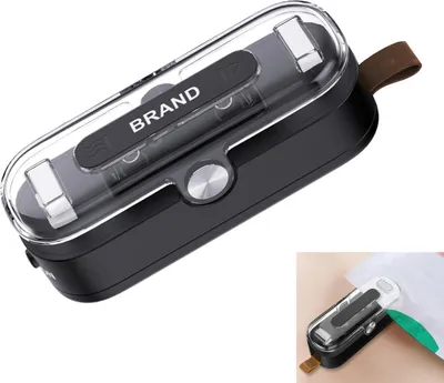 Produktbild von Mini Beutelverschluss 2-in-1, tragbarer Lebensmittel Sealer mit Schneidefunktion, transparentes Sichtfenster, magnetisch, kompakt, für Snacks & Chips