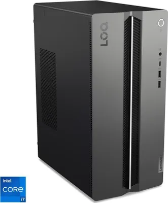 Immagine prodotto di PC da tavolo da gioco Lenovo LOQ Tower 17IRR9 con processore Intel Core i7-14700 fino a 5,4 GHz, 16 GB DDR5, 1 TB SSD, scheda grafica NVIDIA GeForce RTX 5060 8 GB GDDR7, senza sistema operativo, colore Luna Gray