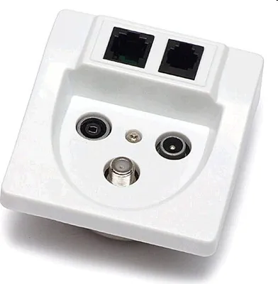 Obrázok produktu pre Zásuvka TV/R/SAT/RJ-45/RJ-11 - pripojenie