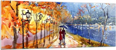 Produktbild von Bilder auf glas - Park Paar Baum - 140x50cm - Glasbilder - Wandbilder - Kunstdruck - zum Aufhängen bereit - Wanddekoration aus Glas - Glas Bilder - Wandbild auf Glas - Einteilig - GAB140x50-3557