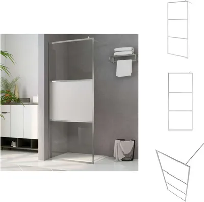 Produktbild von vidaXL Duschwand für Begehbare Dusche Halbmattiertes ESG-Glas 80x195cm -  Duschwände
