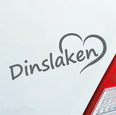 Produktbild von Auto Aufkleber Dinslaken Herz Stadt City Liebe Love Heimat Heart 19x8 cm Grau Sticker Heckscheibenaufkleber