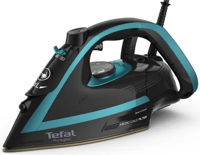 Produktbild von Tefal FV8066 Puregliss Bgeleisen de Dampf mit Superdampf de 280 g/min, Vertikaldampf, ffnung de Fllung de Wasser im XL-Format, stabiler Standfu, Antikalkvorrichtung, Tropf- und Absperrstopp