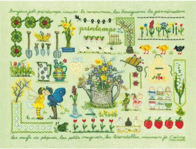 Produktbild von Le Bonheur des Dames Kreuzstich Set "Frühling", Zählmuster, 40x30cm
