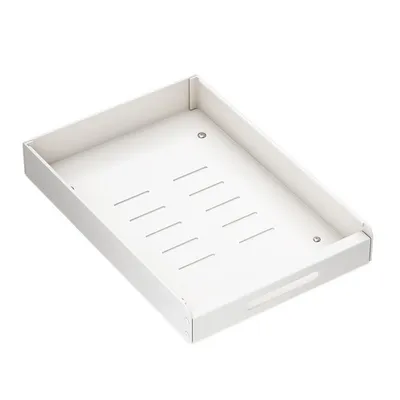 Image de Organisateur de placard de cuisine coulissant Étagères coulissantes en acier au carbone Tiroir télescopique pour cuisine, salle de bain et armoire 35 x 43 x 6 cm blanc
