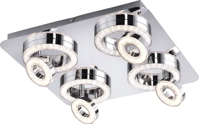 Produktbild von LeuchtenDirekt 14522-17 Tim LED Ring Deckenlampe 4x 2,85W + 4x 3,15W 3000K Chrom
