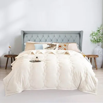 Produktbild von Famanu Fleece Decke - weich und atmungsaktiv - beige - 200 x 230 cm