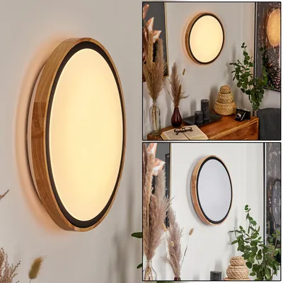 Produktbild von Campertogno »Campertogno« Deckenlampe, Metall/Holz/Kunststoff, Natur/Schwarz/Weiß