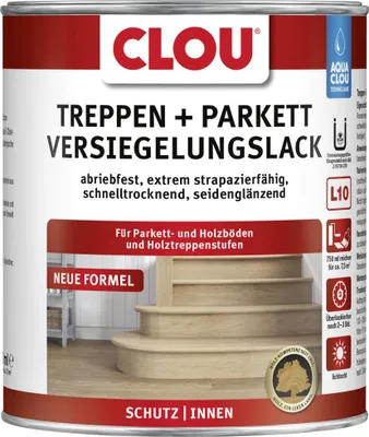Produktbild von Aqua Clou Treppen- & Parkettlack 750 ml seidenglänzend
