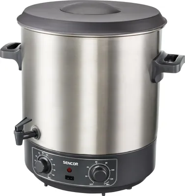Produktbild von SENCOR SPP 2200SS Zavařovací hrnec, objem 27 l, příkon 1 800 W, nastavitelný termostat 30 - 100 °C, automatické řízení teploty, kapacita 14 zavařovacích sklenic s objemem 1 litru