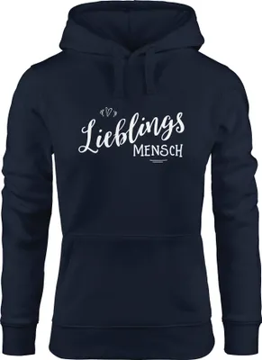 Produktbild von Hoodie Damen Lieblingsmensch Geschenk Freundschaft Partner Freundin Moonworks® navy XS
