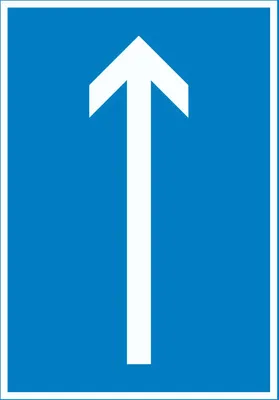 Produktbild von Richtungspfeil hoch Schild hochkant weiss blau Pfeil A0 (841x1189mm)