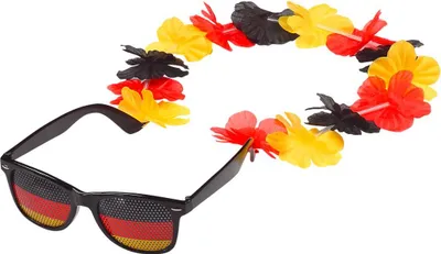 Produktbild von Spaßbrille "Germany" mit Blumenkette Deutschland-Farben deutschland-Farben