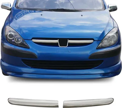 Immagine prodotto di Modanature griglia radiatore Modanature griglia per Peugeot 307 2001-2005 acciaio inox argento 2 pezzi