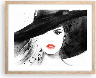 Produktbild von Gerahmtes Poster - Rahmen in heller Eiche - Frau Gesicht Lippen - 50x40 cm - Wand Bild - Wanddeko - Wandbilder - Wandposter - Bilderrahmen - Bilder - Kunstdruck - Wandbild - P2NAA50x40-3916