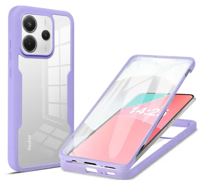 A clear product shot of a phone case, with a second phone and case shown in a disassembled view.