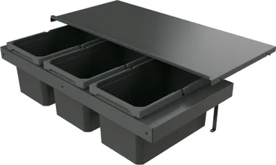 Produktbild von Naber 8013386 Abfallsammler Cox Stand-UP® 250 S/900-3, anthrazit, 39 (3x13) Liter / 90 cm Schrankbreite