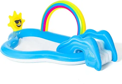 Produktbild von Bestway Aufblasbarer Pool Regenbogen Spielplatz 257x145x91 cm +2 Jahre Garten 53092