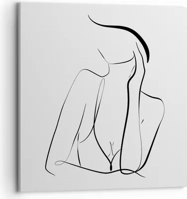 Produktbild von Bild auf Leinwand - Leinwandbild - Einteilig - Frau Linien Minimalismus - 70x70cm - Wand Bild - Wanddeko - Wandbilder - Leinwanddruck - Bilder - Wanddekoration - Leinwand bilder - AC70x70-4488