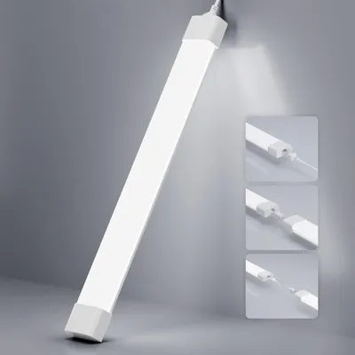 Produktbild von 60cm LED Feuchtraumleuchte Feuchtraumlampe, 18W 2000LM LED Neonröhre, Kalteweiß 6000K Wannenleuchte  Deckenleucht, Werkstattlampe, Kellerleuchte,IP65
