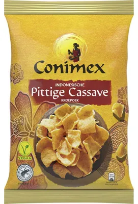 Produktbild von Conimex Kroepoek Pittige Cassave 75g – Würziger, knuspriger Cassave-Snack