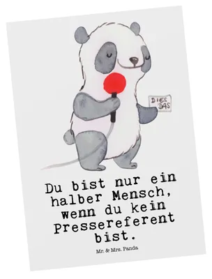 Produktbild von Mr. & Mrs. Panda Grußkarte Pressereferent Herz - Weiß - Geschenk, Ansichtskarten, Spruch, Witzig, Postkarten, Presseagentur, Studium, Lustig, Postkarte, Fotokarte