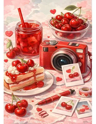 Immagine prodotto di Kit per il mosaico diamantato 5D, immagini per adulti, ciliegie rosse, set per il fai-da-te, decorazioni, kit per la pittura, 30x40 cm