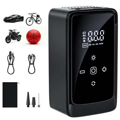 Produktbild von Kabelloser Elektrische Luftpumpe,Tragbarer 140PSI Luftpumpe,Elektrischer Luftkompressor,Digitaler LCD-Display,Kompressor,Mit LED