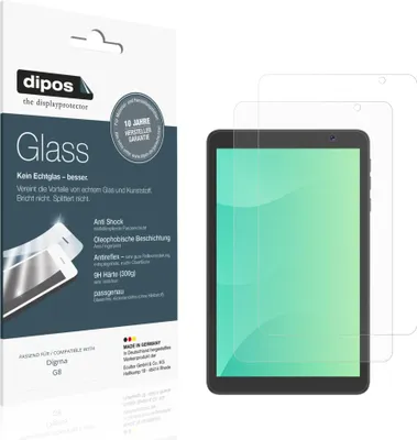 Image de 2x Protection ecrán pour Digma G8 mat Verre souple Film Protecteur 9H dipos