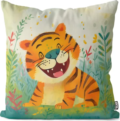 Produktbild von VOID Tiger Kinder Safari Afrika Kissenbezug Kissenhülle sofa couch wohnzimmer dekoration wasserfest Outdoor Garten Kissen bezug deko
