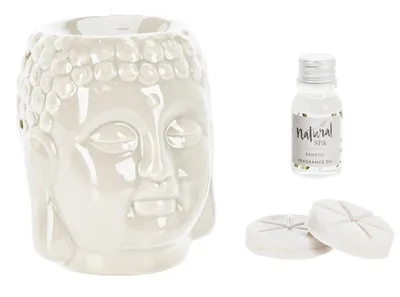 Imagen del producto de HOMESTYLING, juego de 4 lámparas aromáticas, diseño SPA, color crema, modelo KO-CC5062040krem