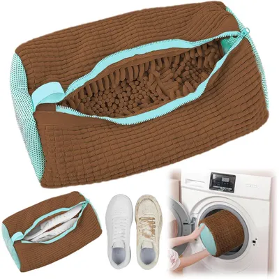 Produktbild von Schuhwaschbeutel für Waschmaschine, 1 Stück, Schokoladenbraun, 39 x 19 cm