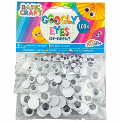 Zdjęcie produktu dla Grafix wiggle eyes 100 sztuk - Samoprzylepne oczy do dekoracji, rękodzieła i maskotek - Idealne do majsterkowania, sztuki i rękodzieła