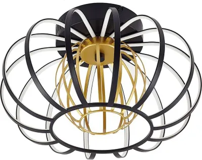 Produktbild von Lucande LED-Deckenleuchte Birger, Ø 39cm, schwarz/gold