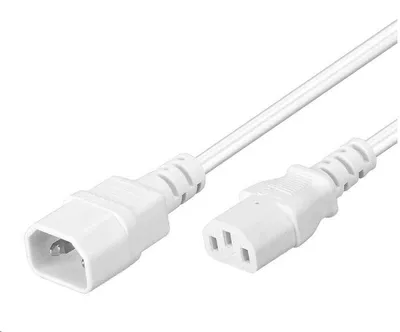 Obrázek produktu pro Prodlužovací síťový kabel PREMIUMCORD 230V, C13-C14, bílý 1m (kps1w)