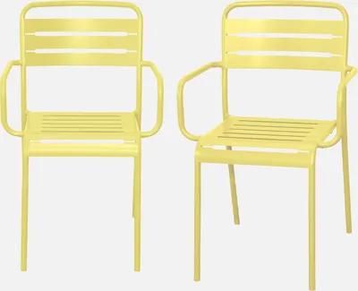 Immagine prodotto di Set 2 sedie da giardino bistrot in acciaio, Giallo