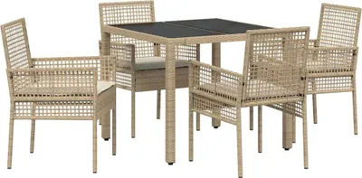 Produktbild von vidaXL Garten Essgruppe 5 stk. Beige Poly-Rattan