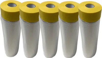 Produktbild von 5 Rollen Schutzfolie 1100 mm x 20m Abdeckfolie Klebeband mit Folie Abklebeband