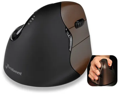 Zdjęcie produktu dla Evoluent Maus VerticalMouse 4 Small Drahtlos czarny/brązowy USB retail